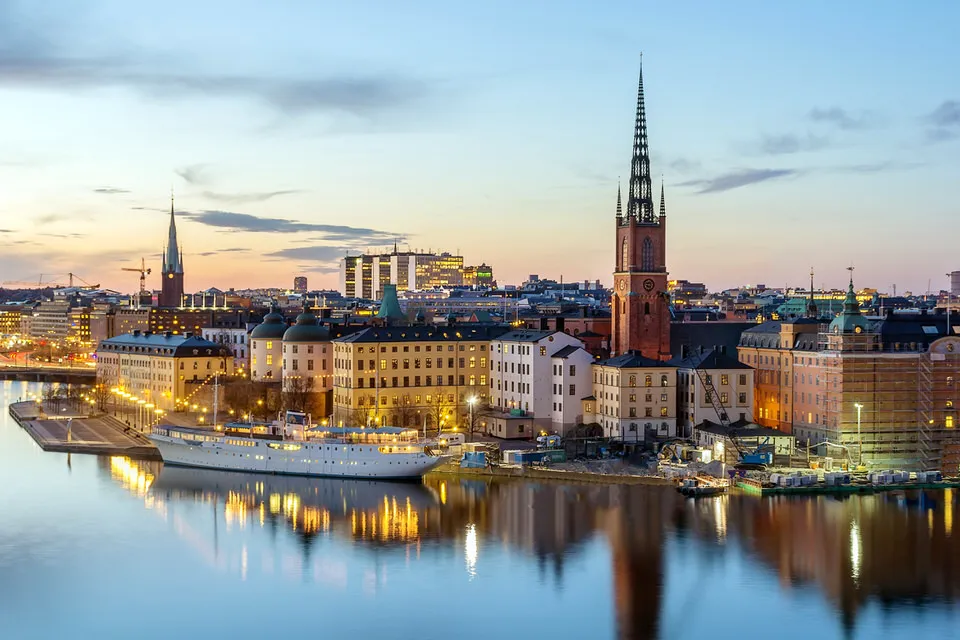 Vy över Riddarholmen i Stockholm